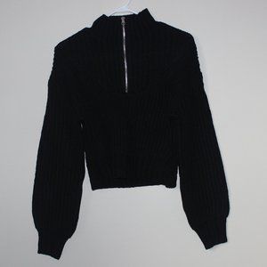 Bluenotes Cropped Knit Sweater Women Black